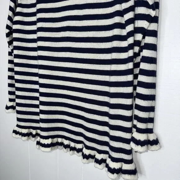 Sail To Sable STS Women’s 100% Cashmere Striped Sweater Navy Blue Nautical L - Picture 4 of 6